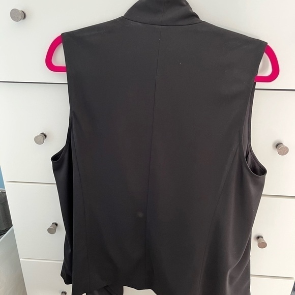 DKNYC Black cowl neck zip sleeveless top / vest goth edgy chic biker L/XL - Picture 5 of 10